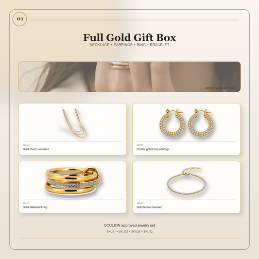 Full Gold Jewelry Gift Set – waterproof 18k PVD set – Ornalio