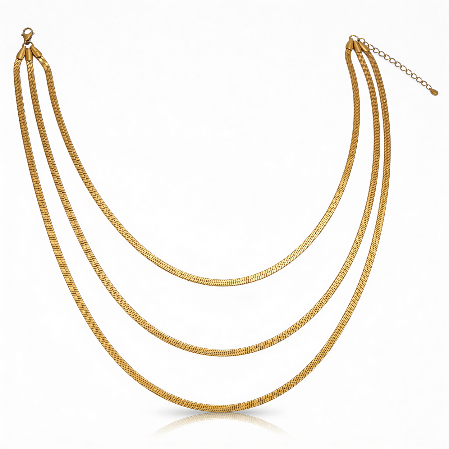 Snake Chain Necklace Set – Gold