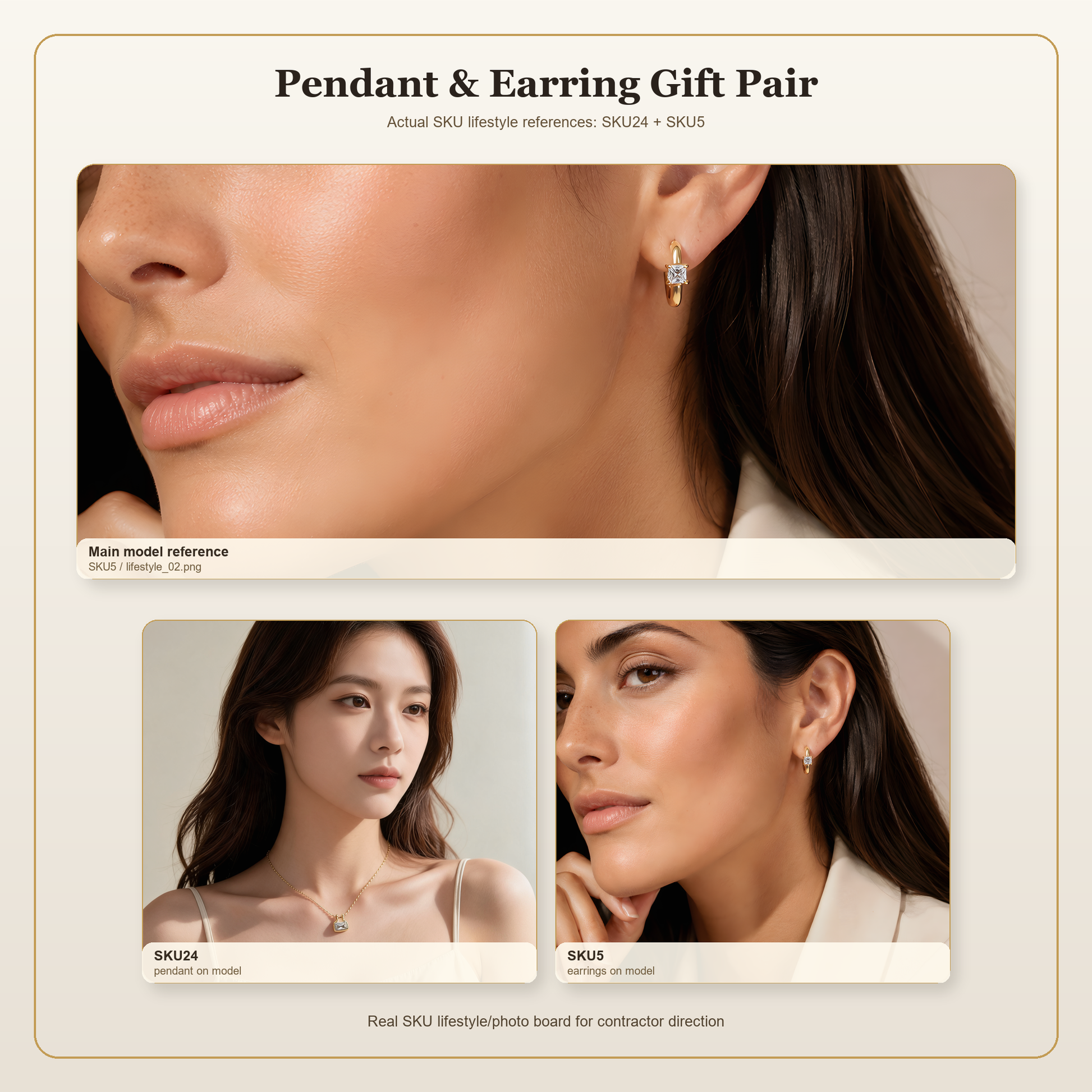 Pendant & Earring Gift Set Gold – lifestyle