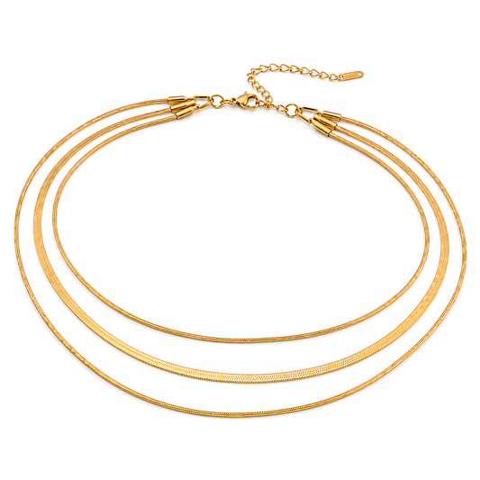 Herringbone Chain Necklace - Gold lifestyle