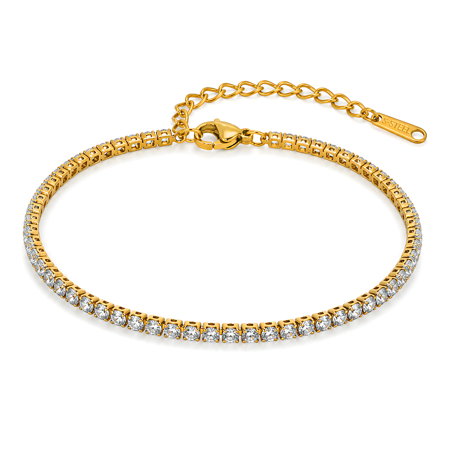 Tennis Bracelet - Gold · 18k gold PVD over 316L stainless steel