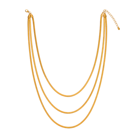 Snake Chain Necklace Set – Gold