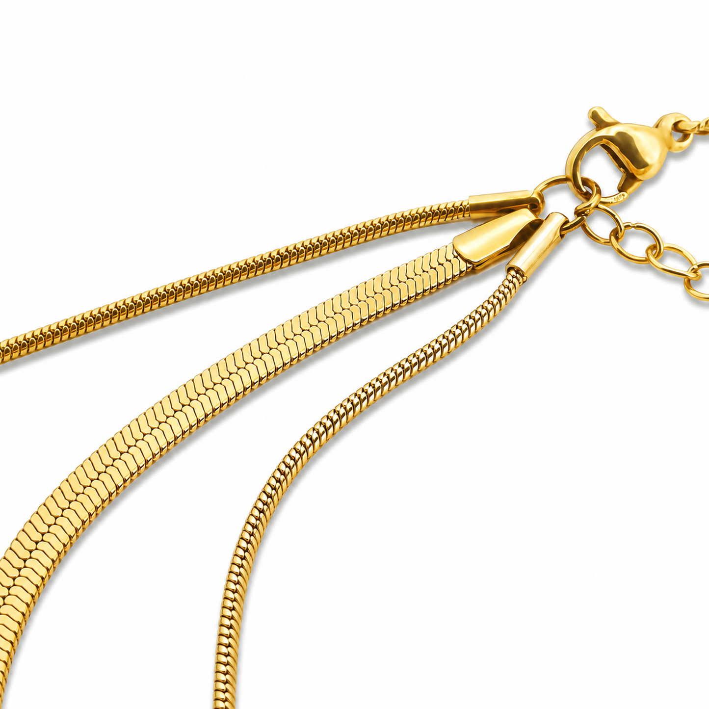 Herringbone Chain Necklace – Gold