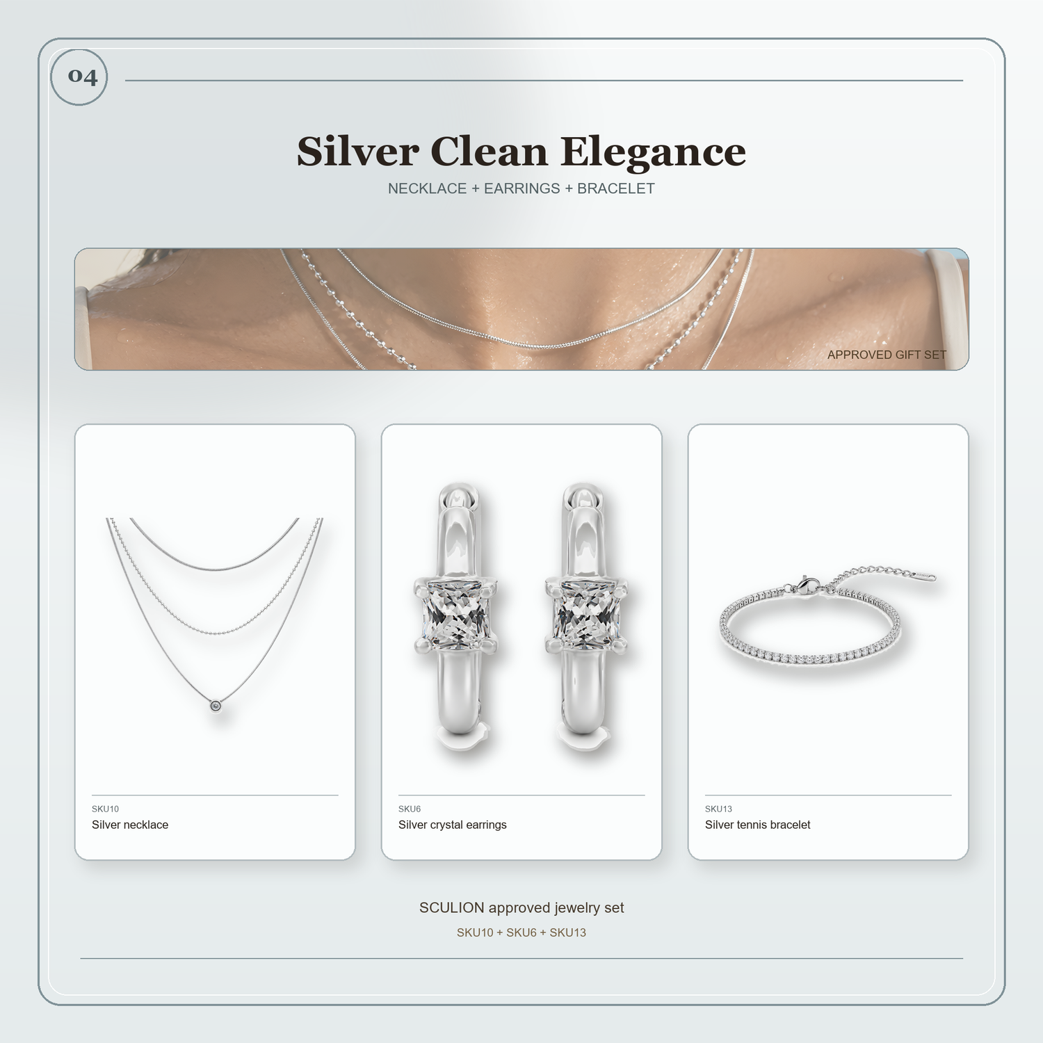 Elegance Gift Set Silver – waterproof silver PVD jewelry – Ornalio