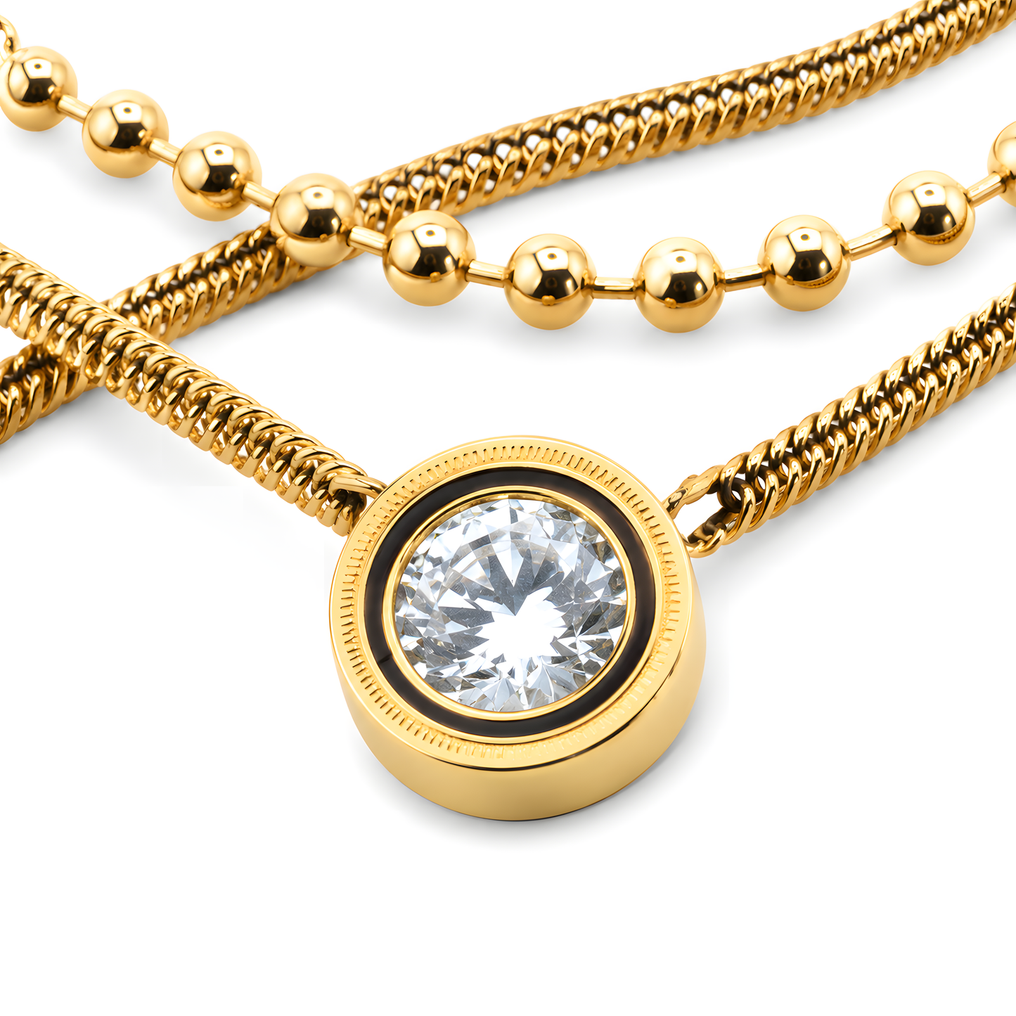 Layered Necklace Set – Gold