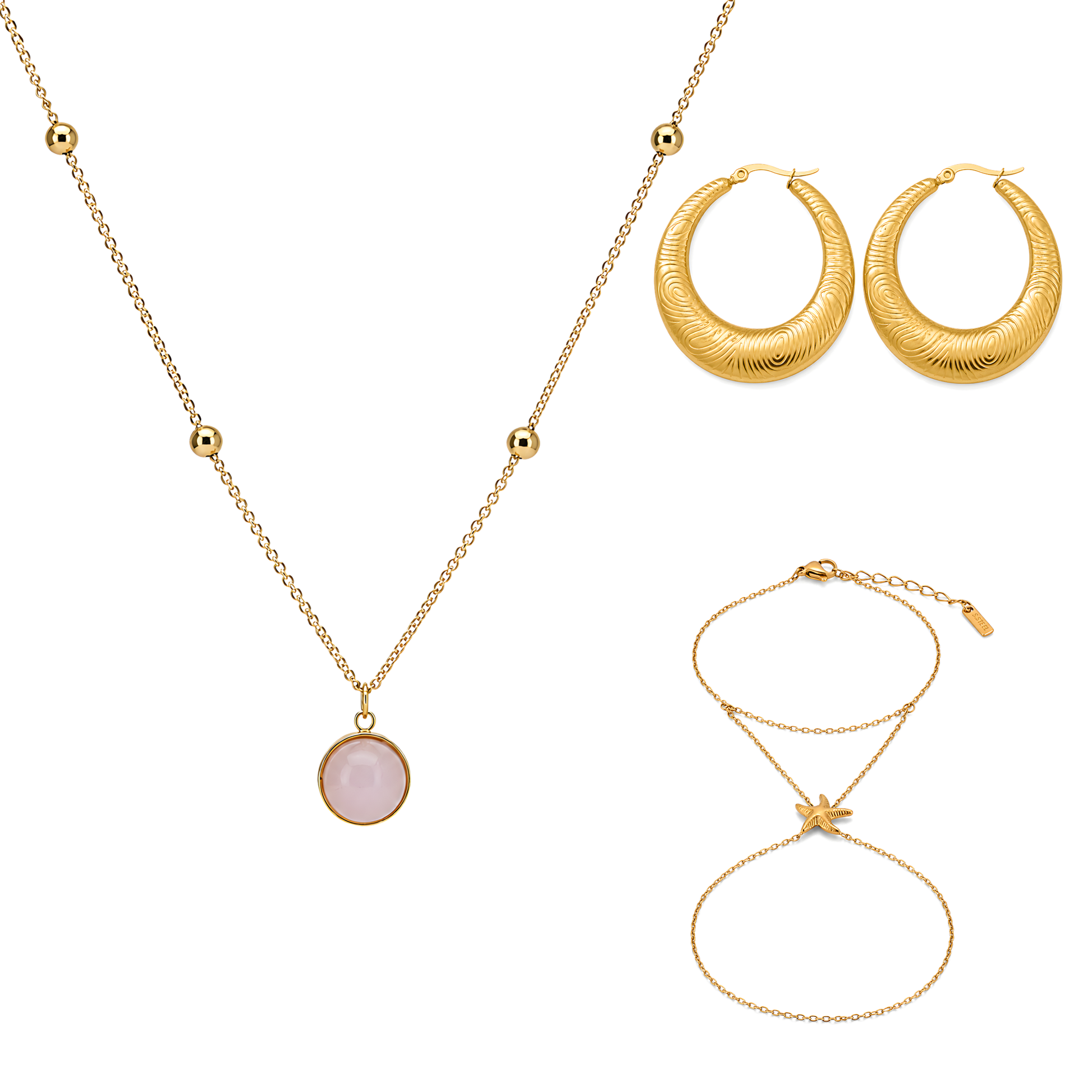 Beach Star Gift Set – Gold – waterproof 18k PVD – Ornalio