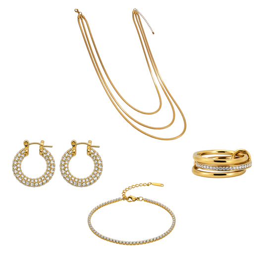 Full Gift Set – Gold – waterproof 18k PVD gift set – Ornalio