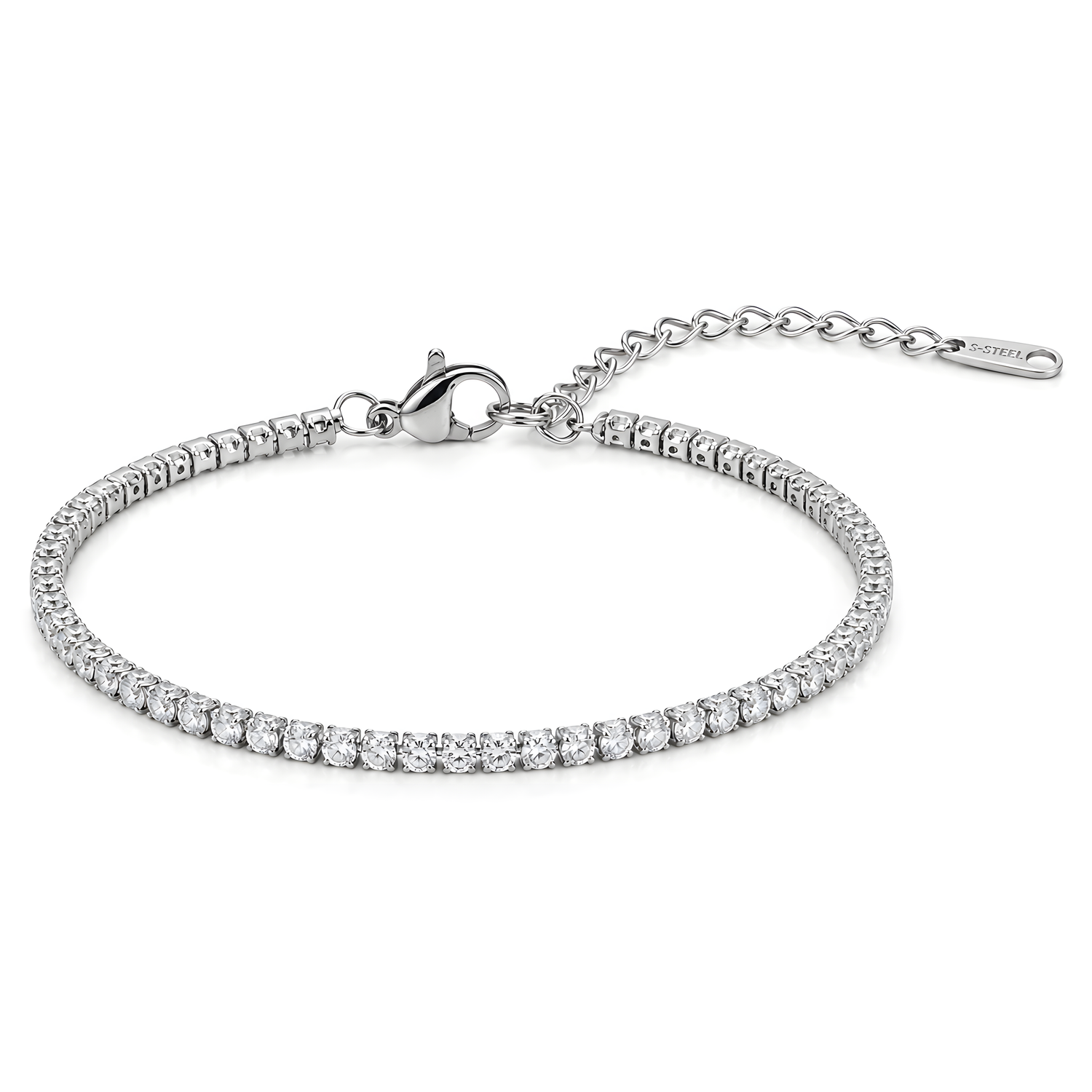 Tennis Bracelet - Silver · silver-tone PVD over 316L stainless steel
