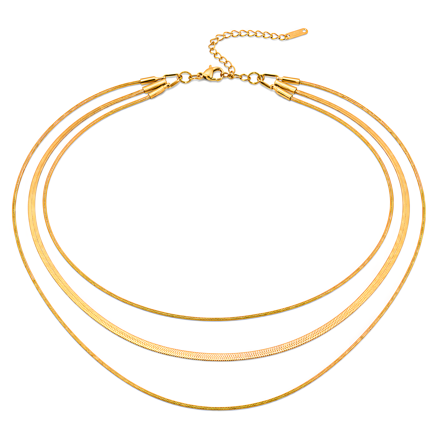 Herringbone Chain Necklace – Gold