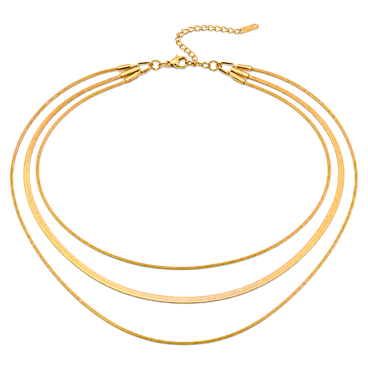 Herringbone Chain Necklace – Gold