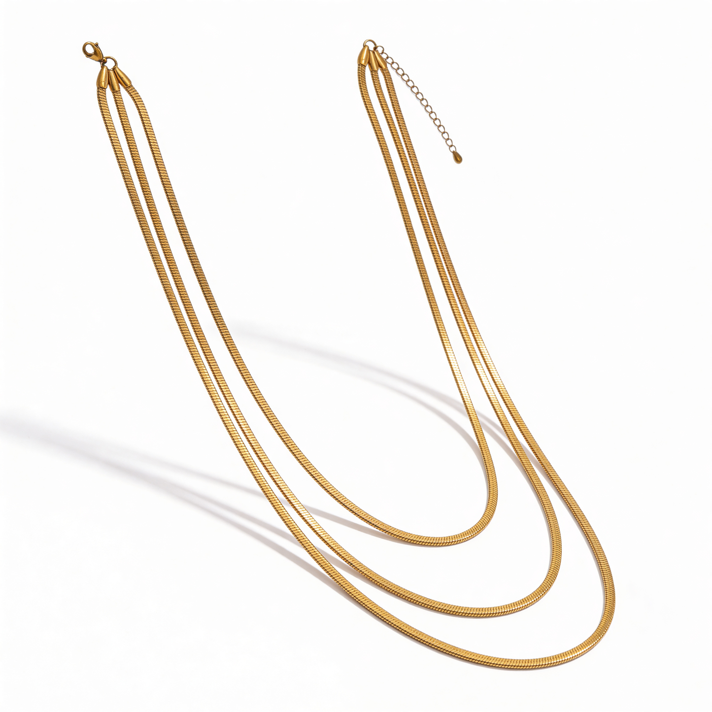Snake Chain Necklace Set – Gold